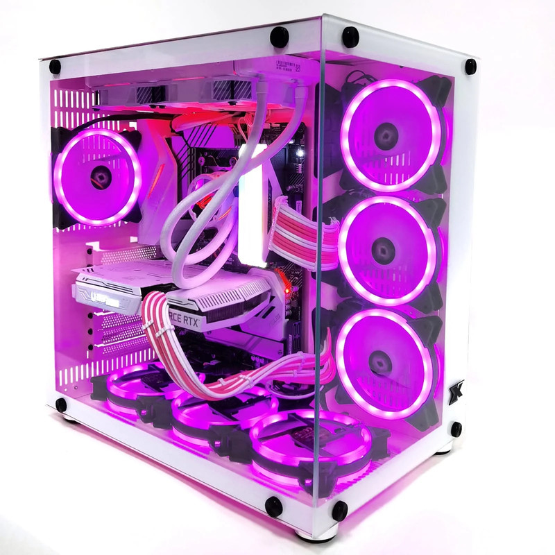 (Pre-Built) Bubble Gum Build Gaming PC Ryzen 7 5800X w/ Zotac Gaming RTX 3060 AMP & Xigmatek Aquarius S Queen - Pink